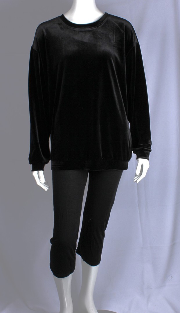 ALICE & LILY winter warm velvet top black Sizes S,M,L,XL. STYLE: AL/531/BLK image 0